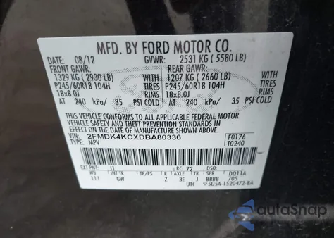 2013 Ford Edge Limited from USA, damaged, VIN 2FMDK4KCXDBA80336